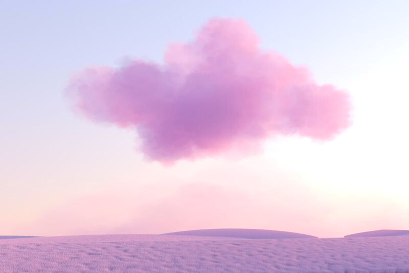 paarse wolk boven paars landschap